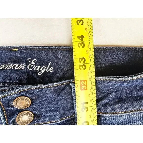 American Eagle Outfitters Size 8 Regular Women 25" Inseam Artist Crop Blue Jeans - Picture 12 of 13